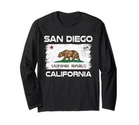 San Diego California Flag Design San Diego CA Flag Long Sleeve T-Shirt