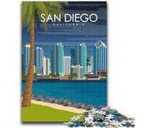 San Diego California Puzzles for Adults Teens 1000pc Puzzle, Educational Games DIY Toys with Matching Poster And Trivia Sheet for Age 14+ 1000pcs(26x38cm)