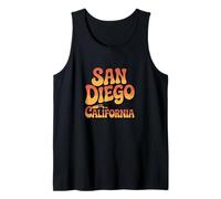 San Diego California Retro Beach Tank Top