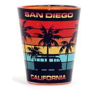 San Diego California Retro Line Shot Glass