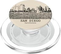 San Diego California Vintage Skyline Drawing PopSockets PopGrip for MagSafe