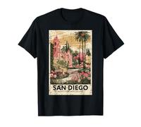 San Diego Coastal Culture Retro Art Print Design T-Shirt