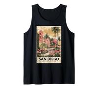 San Diego Coastal Culture Retro Art Print Design Tank Top