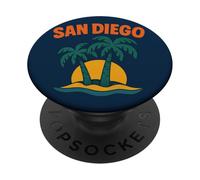 San Diego Coastal Vintage Sun California Beach Vibes PopSockets Adhesive PopGrip