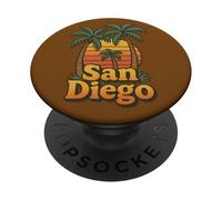 San Diego Coastal Vintage Sun California Beach Vibes PopSockets Adhesive PopGrip