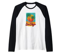 San Diego Coastal Vintage Sun California Beach Vibes Raglan Baseball Tee