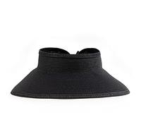 San Diego Hat Co. Women's One Size Ultrabraid Visor with Ribbon Binding, and Sweatband, Black, One Size