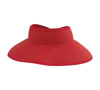 San Diego Hat Co. Women's One Size Ultrabraid Visor with Ribbon Binding, and Sweatband, Red, One Size
