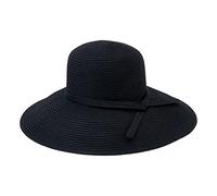 San Diego Hat Company Women’s Braided Sun Hat with Self-Tie Band, 5-Inch Brim, Black, One Size