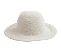 San Diego Hat Company Women's Cotton Crochet Floppy Hat with 3 Inch Brim, Natural, One Size