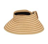 San Diego Hat Company Women's Ultrabraid Packable Rollup Visor with Bow-Natural, Gold Lurex, Gold Lurex, One Size
