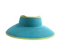 San Diego Hat Company Women's Ultrabraid Visor with Ribbon Binding, and Sweatband, Aqua Lime, One Size
