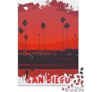 San Diego Jigsaw Puzzle 1000 Pieces, Global Monument Landscape, Mindful Activity, Premium Paper Puzzle, for Home Décor Fans, 70x50cm/1000pcs