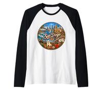San Diego, Old Town, California CA, USA, Sea Lions Raglan Baseball Tee