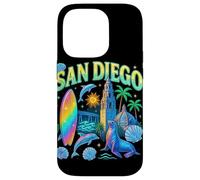 San Diego Retro Bootleg Surf Coastline Landmark Art Case for iPhone 14 Pro