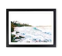 San Diego Seascape Painting Modern Art Framed Print | A2 Black Framed Wall Art | Ready to Hang | Modern Historical Picture | Living Room Bedroom Lounge Office