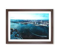 San Diego Skyline Painting Framed Print | A2 Walnut Framed Wall Art | Ready to Hang | Modern Cityscape Picture | Living Room Bedroom Lounge Office