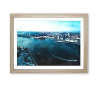 San Diego Skyline Painting Modern Art Framed Print | A2 Oak Framed Wall Art | Ready to Hang | Modern Cityscape Picture | Living Room Bedroom Lounge Office