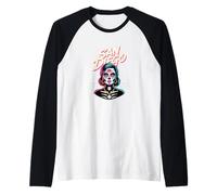 San Diego Sugar Skull Synthwave Retro Baseball 80s Raglan Baseball Tee