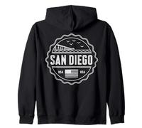 San Diego USA Nautical Coastal City Travel Zip Hoodie