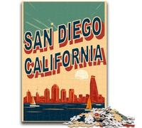 San Diego Waterfront Jigsaw Puzzles 1000 Pieces for Adults Teens, Challenging Game And Family Play Birthday Present, Gifts, Wall Art 1000pcs(26x38cm)
