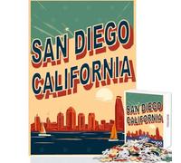 San Diego Waterfront Jigsaw Puzzles for Adults 1000 Piece Funny Gifts Improve Memory Educational Toy Suitable for Ages 14 And Up size 38x26cm