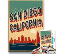 San Diego Waterfront Puzzles 1000 Pieces for Teenagers,Challenging Game And Family Play with Fully Interlocking Randomly Shaped Pieces 75x50cm