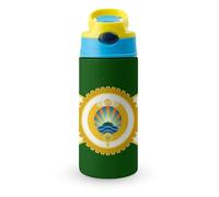 San Dover Flag Cute Water Bottle with Straw Lid Stainless Steel Drink Tumbler Insulated Flip Top Cups 350ml