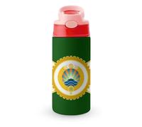 San Dover Flag Cute Water Bottle with Straw Lid Stainless Steel Drink Tumbler Insulated Flip Top Cups 350ml