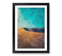 San Dune in The Atacama Desert in Chile Painting Framed Print | A2 Black Framed Wall Art | Ready to Hang | Modern Landscape Picture | Living Room Bedroom Lounge Office