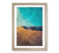 San Dune in The Atacama Desert in Chile Painting Framed Print | A2 Oak Framed Wall Art | Ready to Hang | Modern Landscape Picture | Living Room Bedroom Lounge Office
