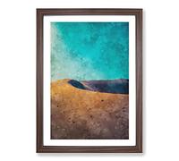 San Dune in The Atacama Desert in Chile Painting Framed Print | A2 Walnut Framed Wall Art | Ready to Hang | Modern Landscape Picture | Living Room Bedroom Lounge Office