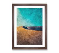 San Dune In The Atacama Desert In Chile Painting Modern Framed Print | A2 Walnut Framed Wall Art | Ready to Hang | Modern Landscape Picture | Living Room Bedroom Lounge Office