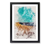 San Dune in The Atacama Desert in Chile Watercolour Framed Print | A2 Black Framed Wall Art | Ready to Hang | Modern Landscape Picture | Living Room Bedroom Lounge Office