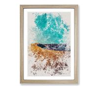 San Dune in The Atacama Desert in Chile Watercolour Framed Print | A2 Oak Framed Wall Art | Ready to Hang | Modern Landscape Picture | Living Room Bedroom Lounge Office
