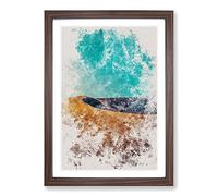 San Dune in The Atacama Desert in Chile Watercolour Framed Print | A2 Walnut Framed Wall Art | Ready to Hang | Modern Landscape Picture | Living Room Bedroom Lounge Office