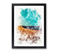 San Dune In The Atacama Desert In Chile Watercolour Modern Framed Print | A2 Black Framed Wall Art | Ready to Hang | Modern Landscape Picture | Living Room Bedroom Lounge Office