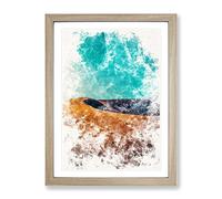 San Dune In The Atacama Desert In Chile Watercolour Modern Framed Print | A4 Oak Framed Wall Art | Ready to Hang | Modern Landscape Picture | Living Room Bedroom Lounge Office