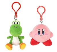 SAN-EI Nintendo Plush Keychain Bundle - Yoshi & Kirby