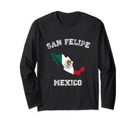 San Felipe Mexico Classic Mexico Flag Map Design Long Sleeve T-Shirt