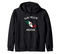 San Felipe Mexico Classic Mexico Flag Map Design Zip Hoodie