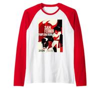 San Fermin Running of the Bulls Pamplona 2026 Raglan Baseball Tee