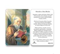 San Francis Imports St. Benedict Catholic Prayer Card in Spanish, Wallet Size, 2.5 x 3.5 Inches, Devotional