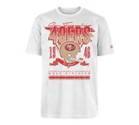 SAN FRANCISCO 49ERS New Era Cap NFL Oversized T-Shirt Screent Print Distressed Team Graphic White Unisex