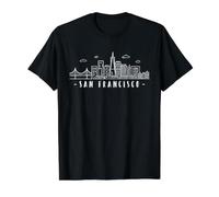San Francisco Amerika Kalifornien Skyline Golden-Gate-Bridge Value Graphic T-Shirt, Men, Black, S