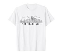 San Francisco Amerika Kalifornien Skyline Golden-Gate-Bridge Value Graphic T-Shirt, Men, White, L