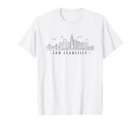 San Francisco Amerika Kalifornien Skyline Golden-Gate-Bridge Value Graphic T-Shirt, Men, White, M