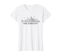 San Francisco Amerika Kalifornien Skyline Golden-Gate-Bridge Value Graphic T-Shirt, Women, White, M