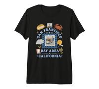 San Francisco Bay Area Vintage Cable Car Souvenir Graphic Premium T-Shirt