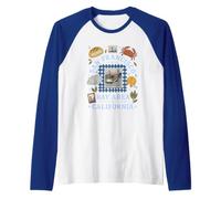 San Francisco Bay Area Vintage Cable Car Souvenir Graphic Raglan Baseball Tee